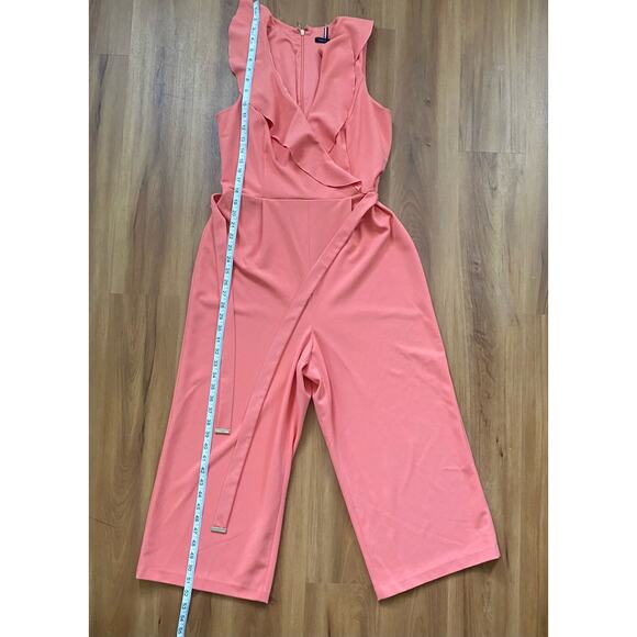 Women’s Tommy Hilfiger Size 8 color Peach Jumpsuit belted - Picture 9 of 12